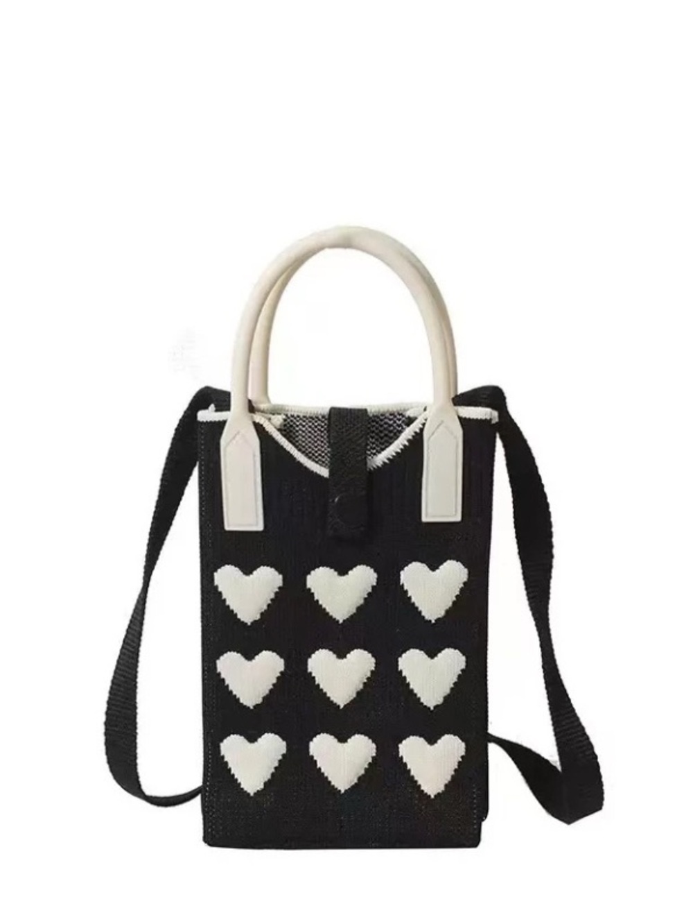 Cross-body Knit heart Phone Bags